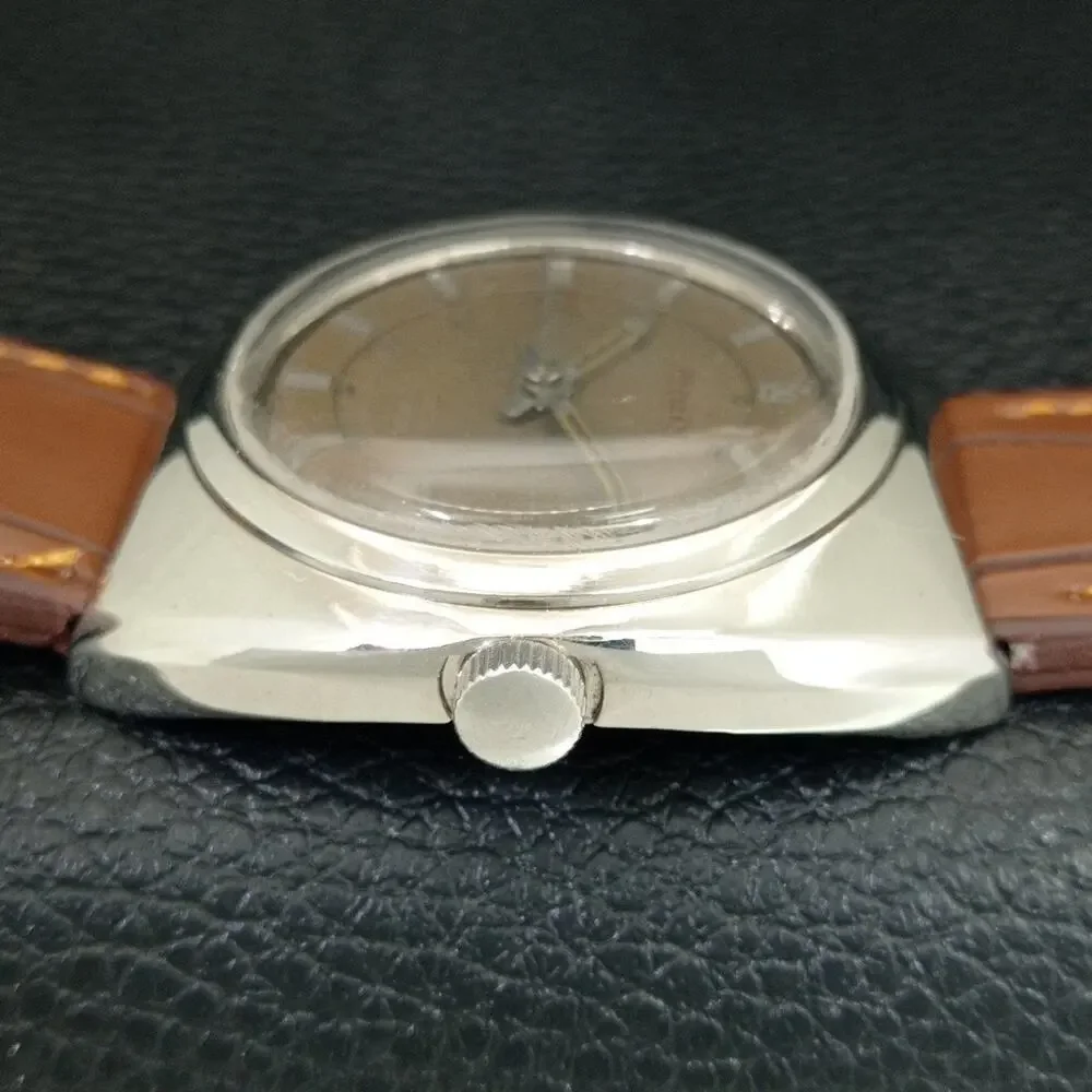 Vintage 1983 Citizen Manual Wound Mens Silver Watch & Silver accents